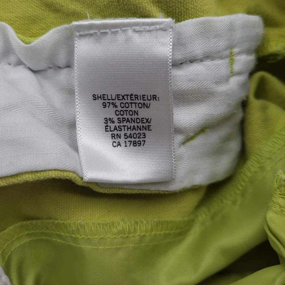 Banana Republic Ryan Fit Chartreuse Green Chino Shorts Womens Sz 6 Cotton Blend